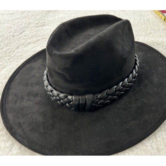 Anthropologie ASN Braided Rancher Hat Women Black Knotted Band Classic Sz S NWT - Picture 5 of 8